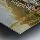 Sunset over pier and marina in Langballigau at the Baltic Sea in Northern Germany Metal print