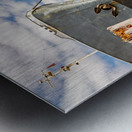 Scenic view of the harbour and waterfront in Flensburg Germany Metal print