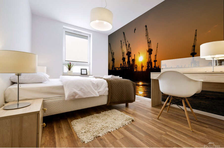 Harbor Silhouette  Mural print