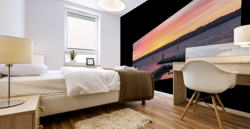 Breakwater Sunset Mural print