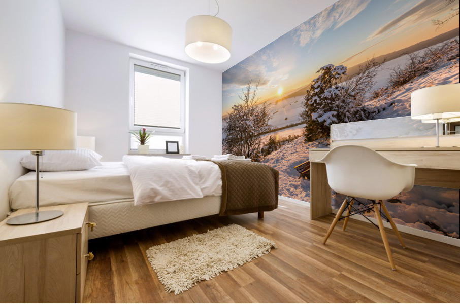Winter Sunset Mural print