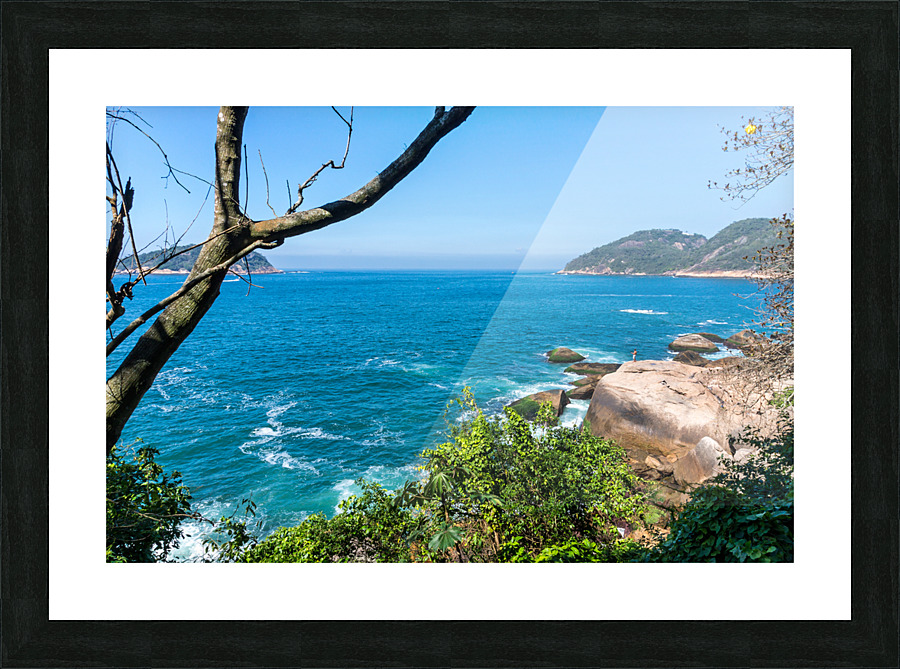 Lonely Fisherman in Rio de Janeiro Picture Frame print
