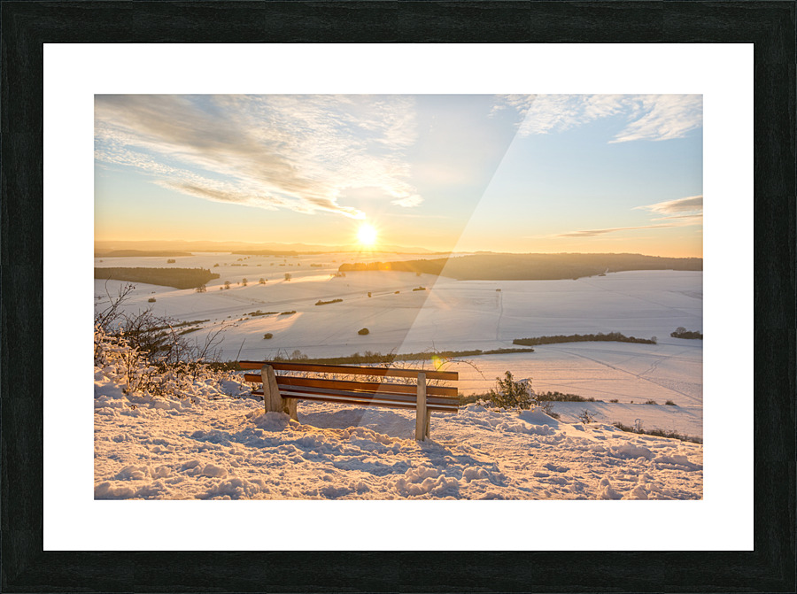 Winter Bench Picture Frame print