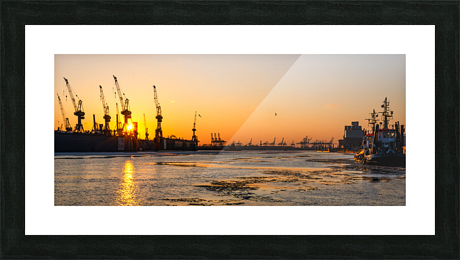 Elbe River Sunset Picture Frame print
