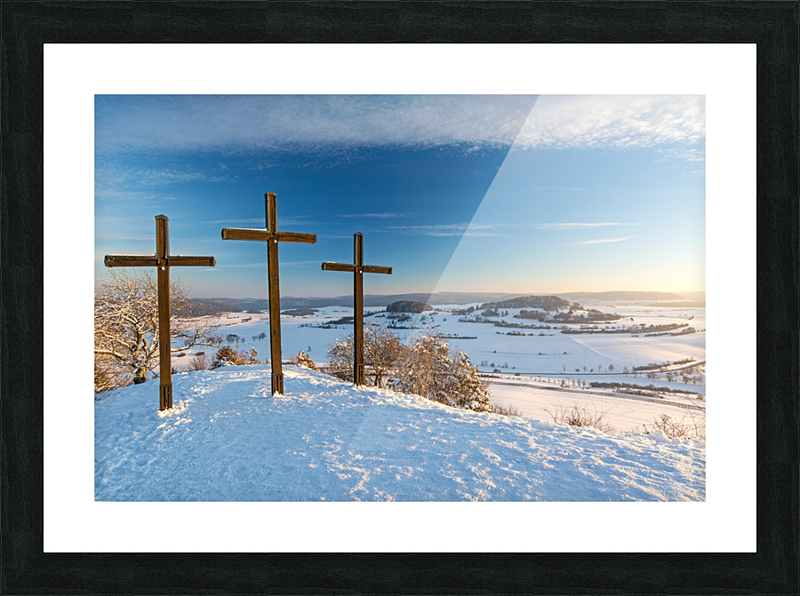 Summit Crosses in Winter Picture Frame print