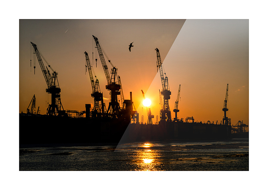 Harbor Silhouette  Picture Frame print