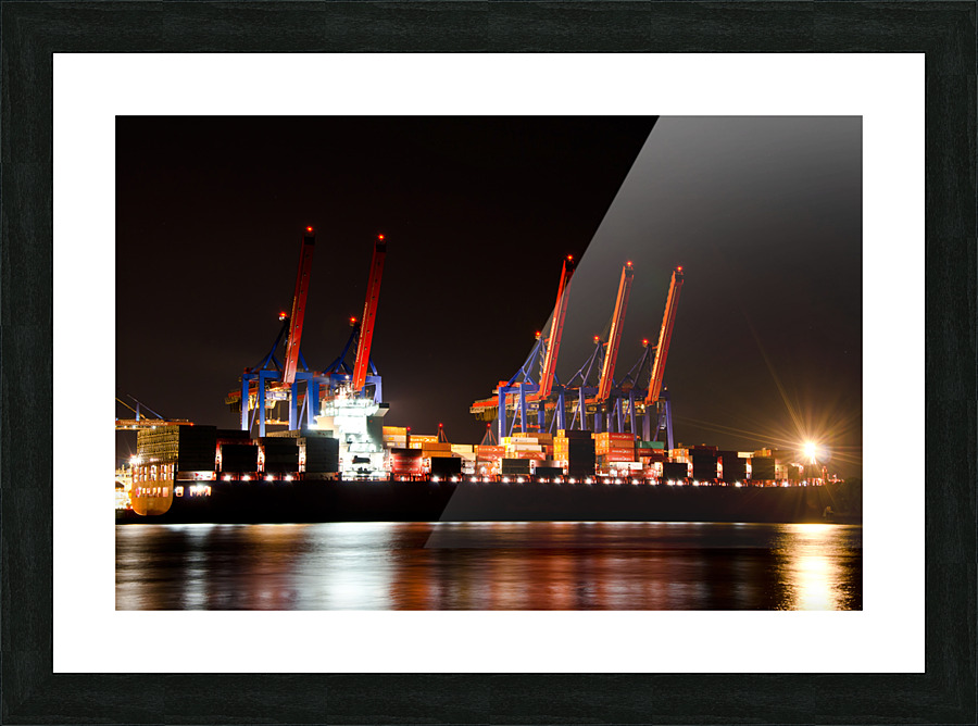 Unloading at Night Picture Frame print