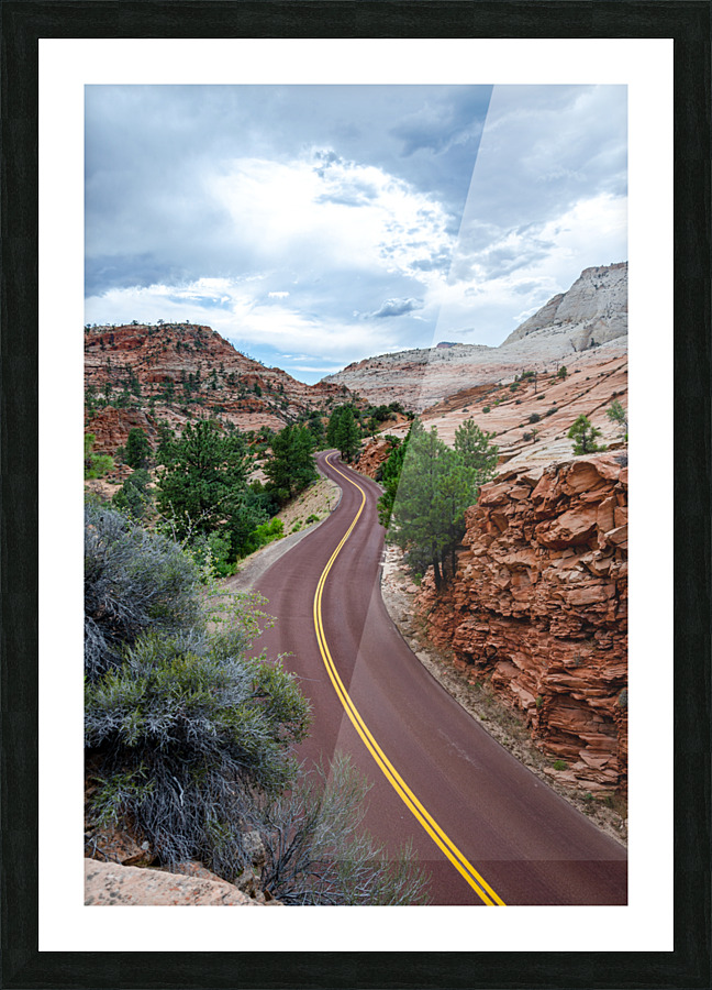 Curvy Desert Road Picture Frame print