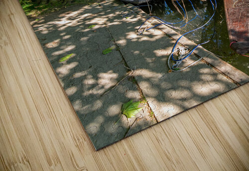 Traditional punt boats Stocherkahn at the pier at the Neckar River in Tübingen Germany caladoart puzzle