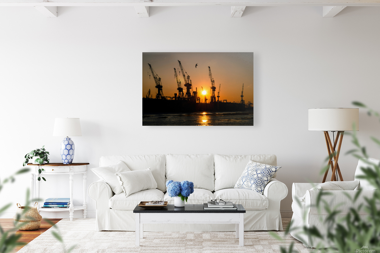 Harbor Silhouette  Reproduction