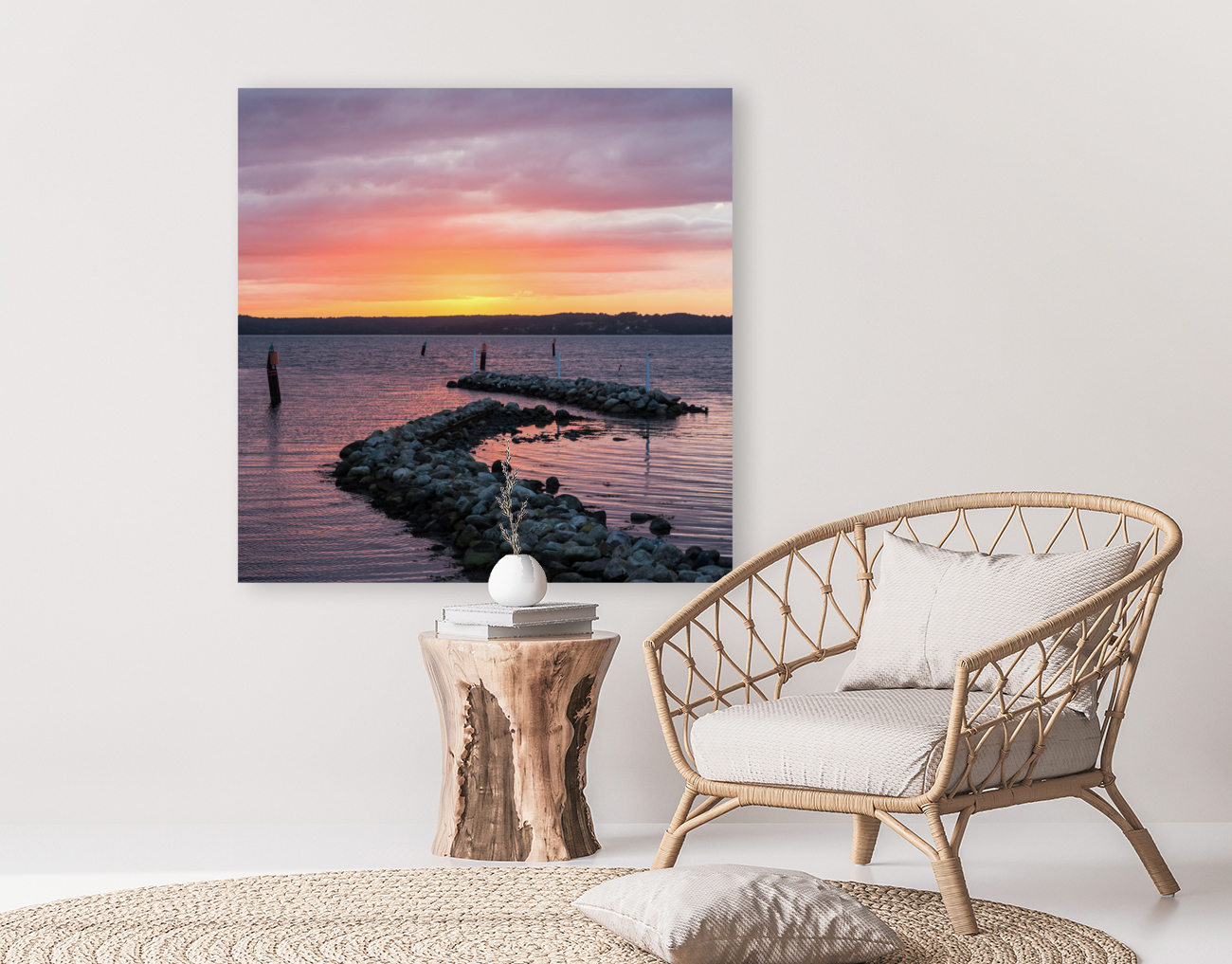 Breakwater Sunset Reproduction