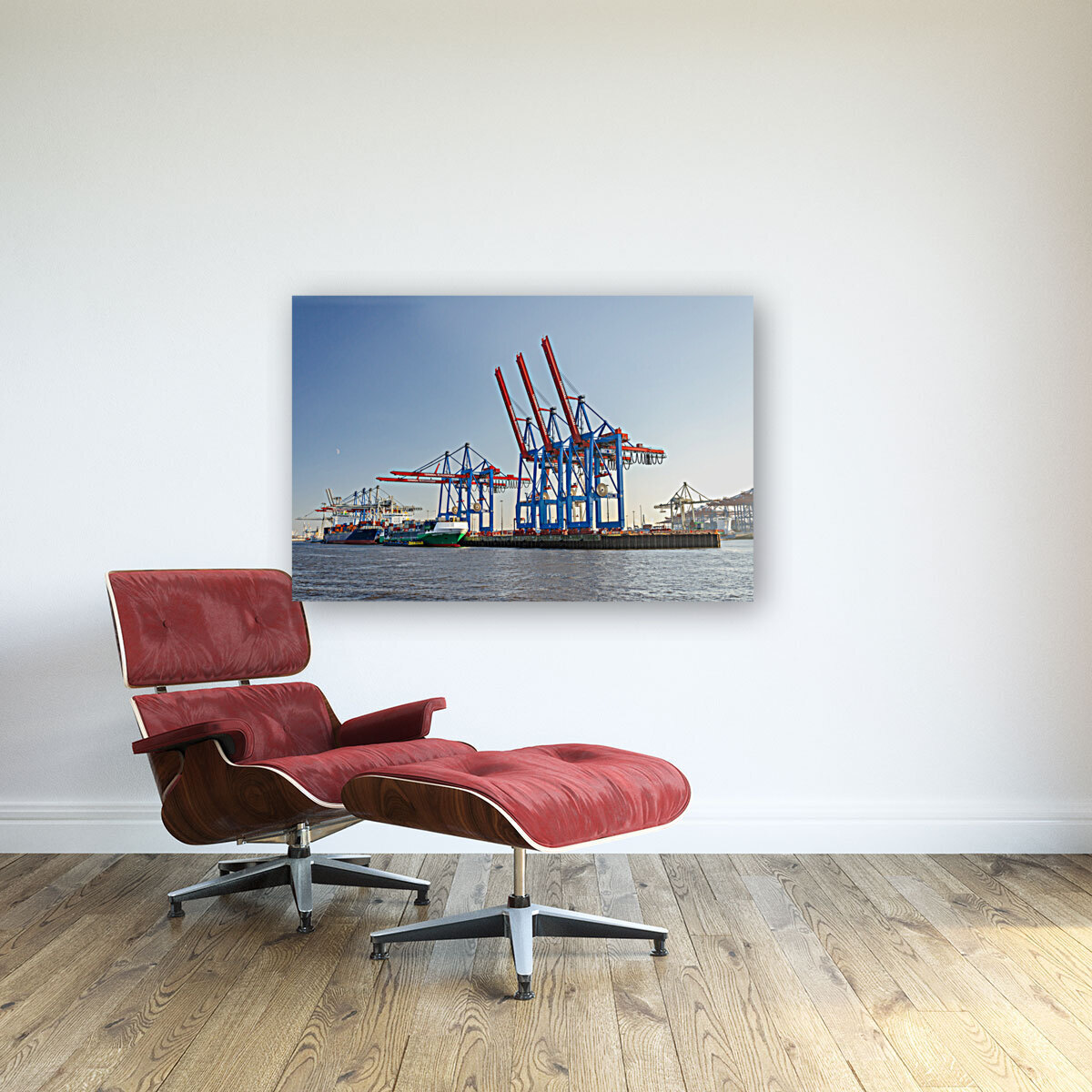 Harbor Cranes in Hamburg Reproduction