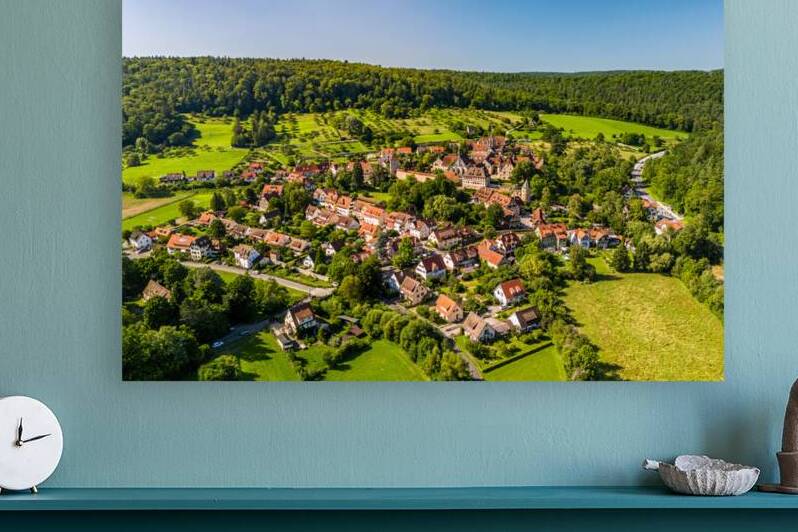Aerial drone shot of old medieval village and monastery of Bebenhausen by caladoart