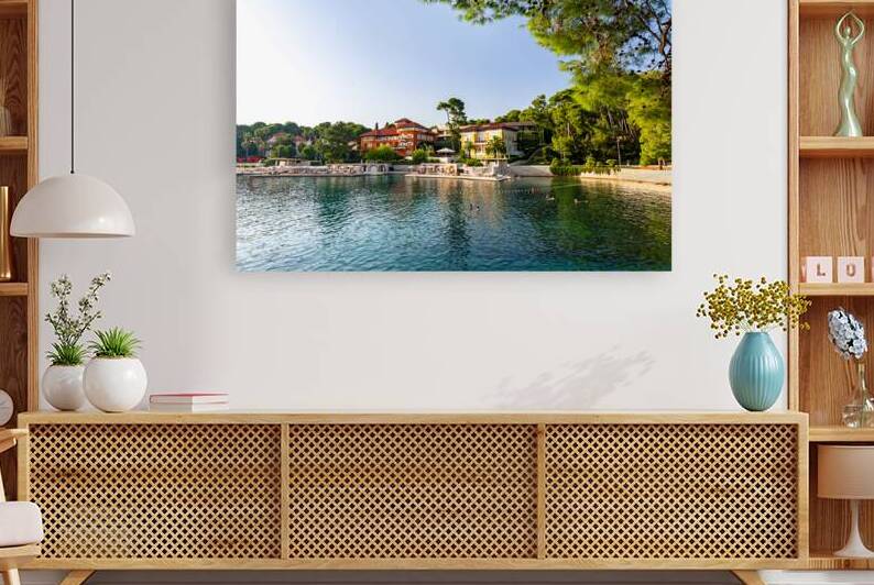Scenic view of the Cikat Bay on the island of Losinj in the Adriatic Sea Croatia by caladoart