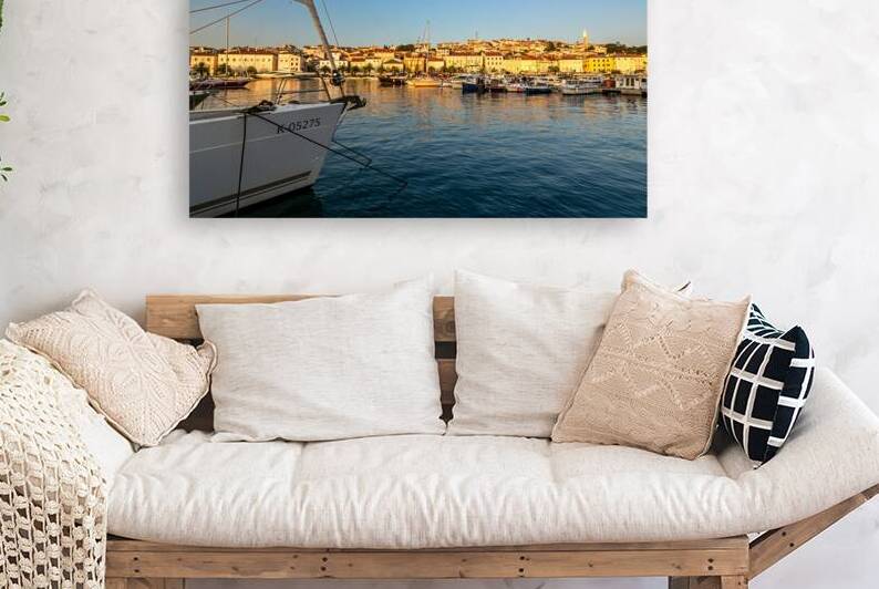 Evening in the harbour of Mali on the island of Losinj in the Adriatic Sea Croatia by caladoart