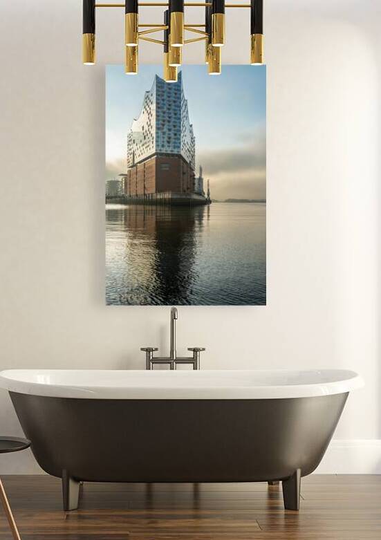 Famous Elbphilharmonie concert hall in Hamburg in the morning light  by caladoart