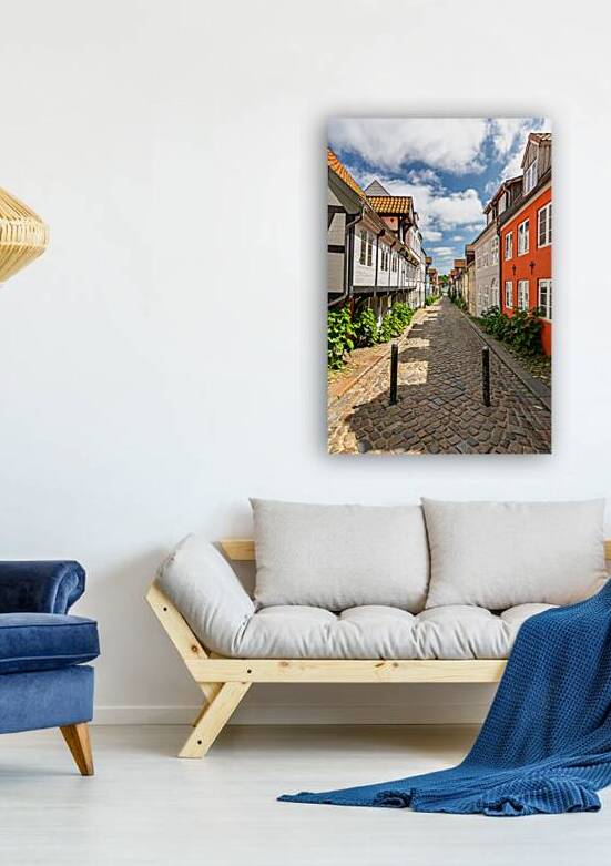 Historic street in the old town of Flensburg Germany  by caladoart
