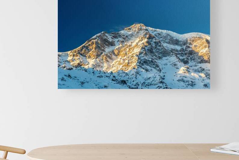 The Majestic Ortler Mountain in the European Alps in the clear morning light by caladoart