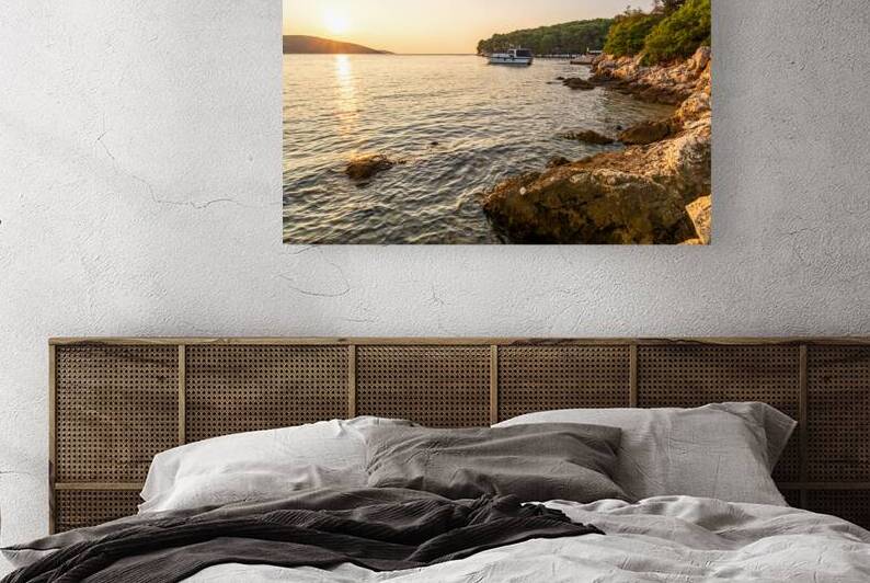 Sunset over a beautiful bay Osor on the island of Losinj in the Adriatic Sea Croatia by caladoart