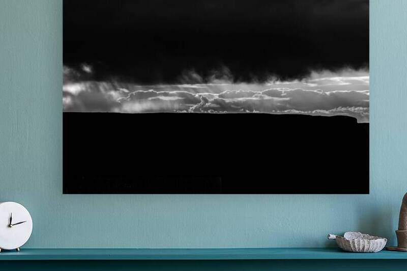 Black and white shot of clouds over the Grand Canyon at sunset  by caladoart