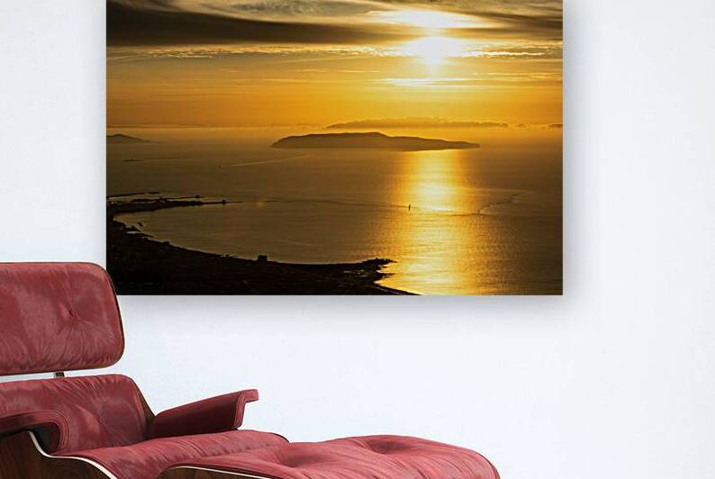 Sunset over Trapani on Sicily Italy by caladoart