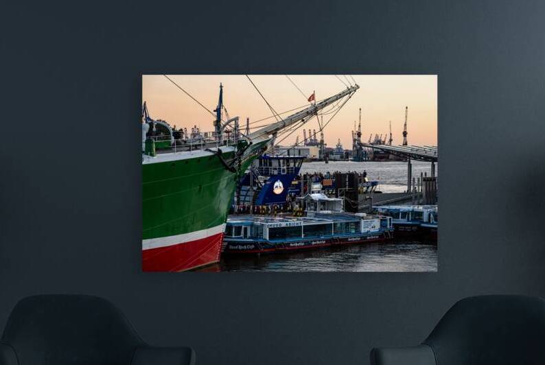 Hamburg Germany – 06 18 2025: Famous historic sailing boat Rickmer Rickmers at St. Pauli Landungsbrücken at the Elbe River by caladoart