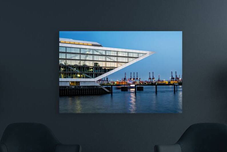 Side view of the famous Dockland building in Hamburg by caladoart
