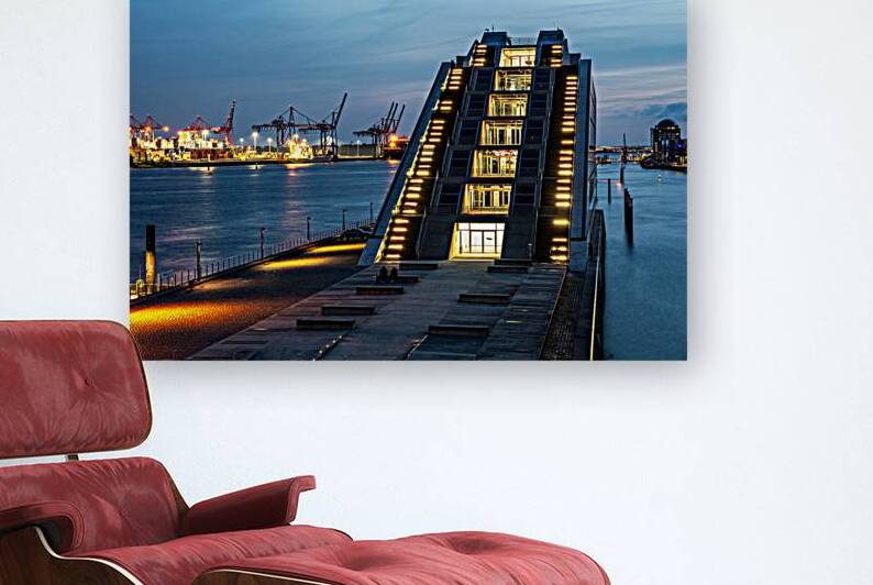Night photo of the Dockland building in Hamburg  by caladoart