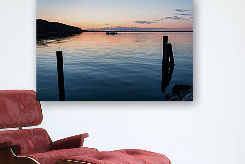 Ocean landscape at dusk in Langballigau at the Baltic Sea by caladoart