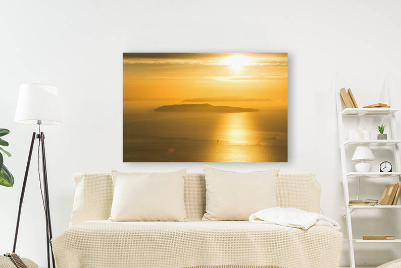Golden sunset over the island of Levanzo Sicily Italy by caladoart