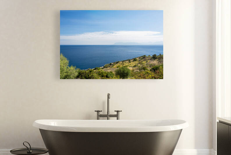 Mediterranean Sea in the Zingaro Reserve on Sicily Italy by caladoart