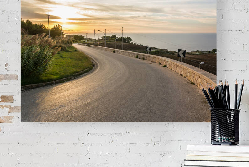 Coastal road to Erice from Trapani on Sicily italy by caladoart