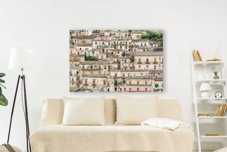 Historic houses in Modica on Sicily in Italy by caladoart