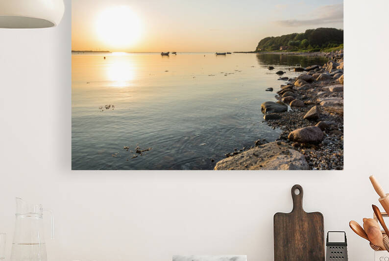 Bay in Westerholz at the Baltic Sea in North Germany by caladoart