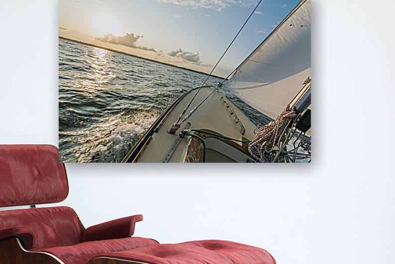 View from a sailing boat on the Baltic Sea by caladoart
