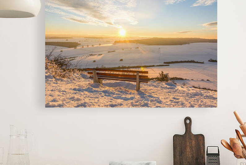Winter Bench by caladoart