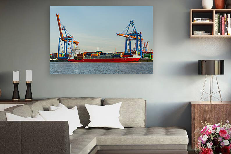 Container Terminal in Hamburg by caladoart