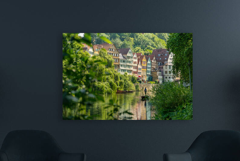 Stocherkahn on the Neckar River in Tubingen by caladoart