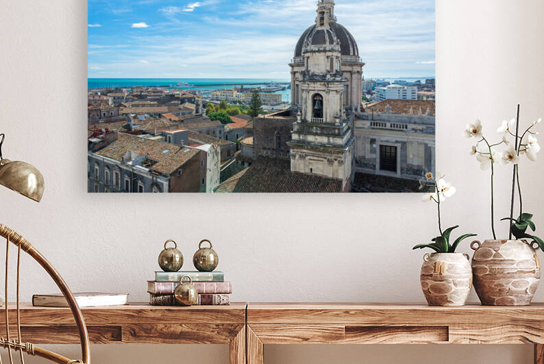 Rooftops of Catania on Sicily Italy by caladoart