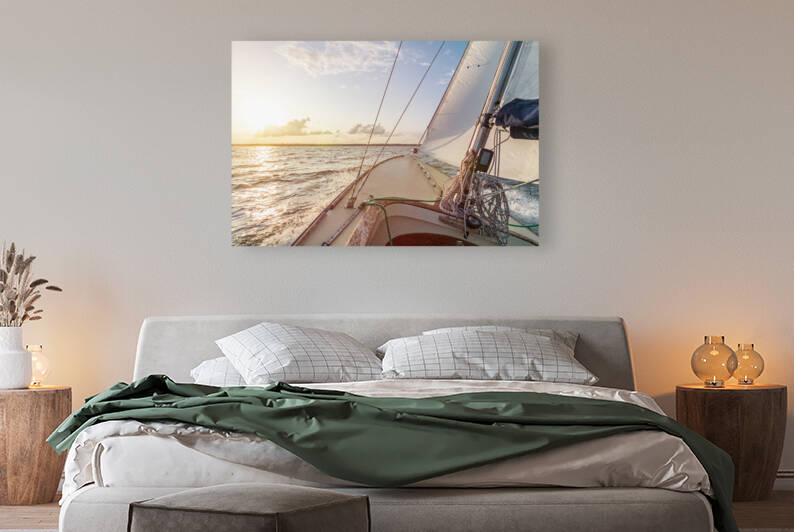 Sailing boat on the Baltic Sea in North Germany by caladoart