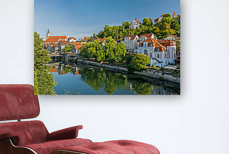 Neckar River in Tubingen in South Germany by caladoart