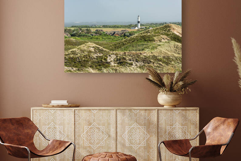 Lighthouse in the dunes of Sylt in North Germany by caladoart