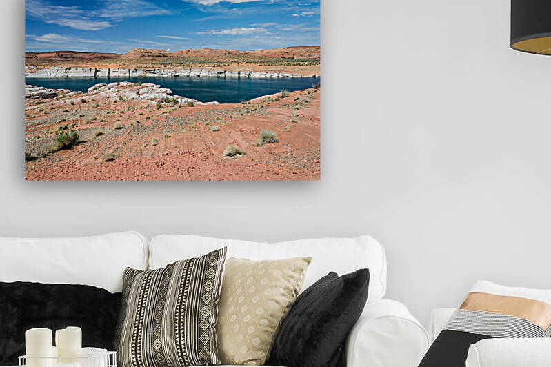 Water reservoir in the desert near Page USA by caladoart
