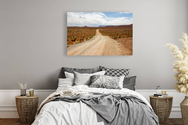 Dirt road in the desert in the US Southwest by caladoart