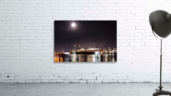 Container Ship at Night Wall Preview