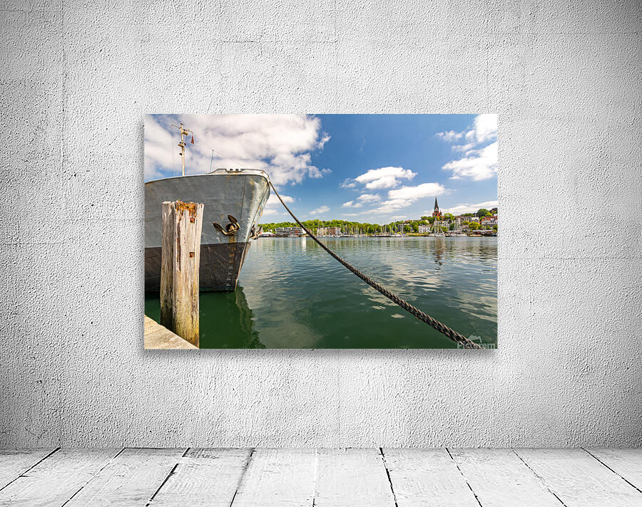Scenic view of the harbour and waterfront in Flensburg Germany Wall Preview