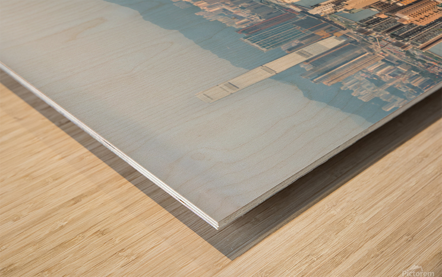 Hong Kong in the Evening Wood print