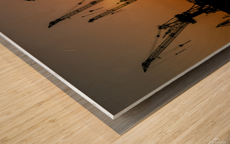 Harbor Silhouette  Wood print
