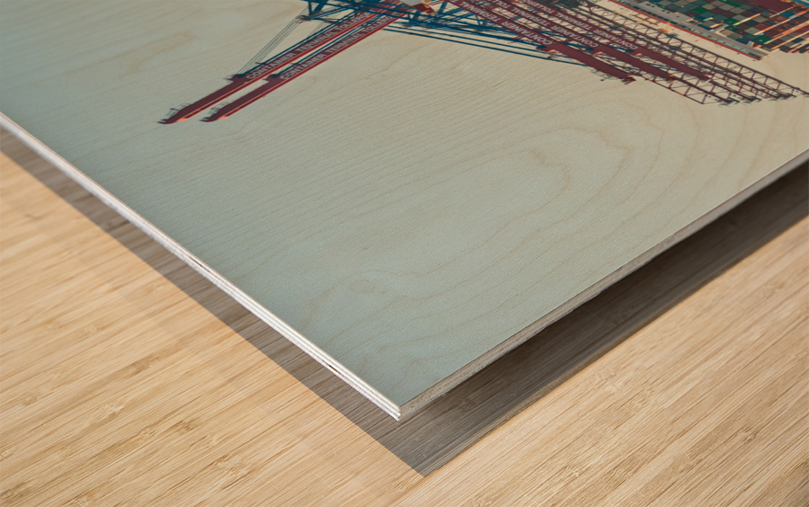 Tollerort Container Terminal Wood print