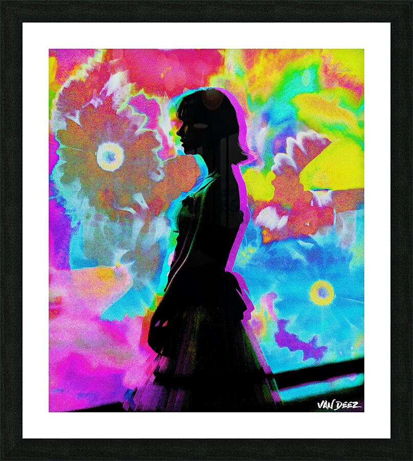 Flowerrescent Picture Frame print